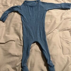 Little Sleepies Heather Blue Ribbed Crescent